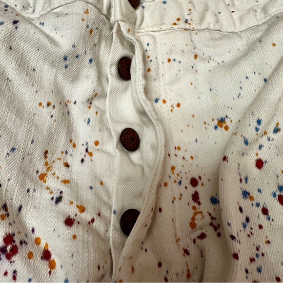 Rockstar Mens Sz 42 White Paint Splatter Denim Jeans Streetwear Distressed Urban - Picture 10 of 13